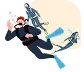 Clipart d'un plongeur