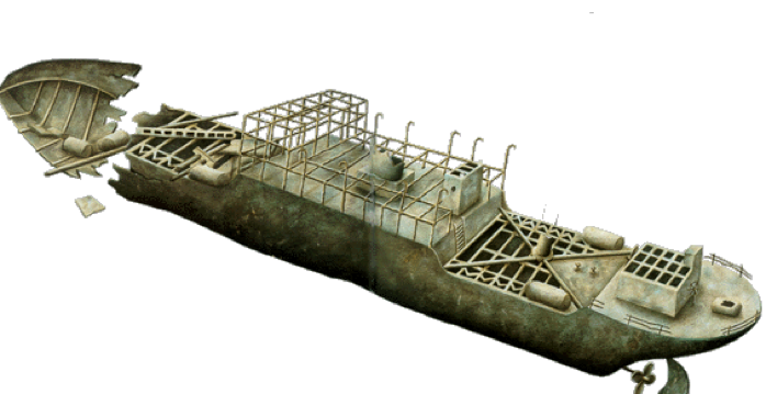 Dessin de l'Epave du Donator